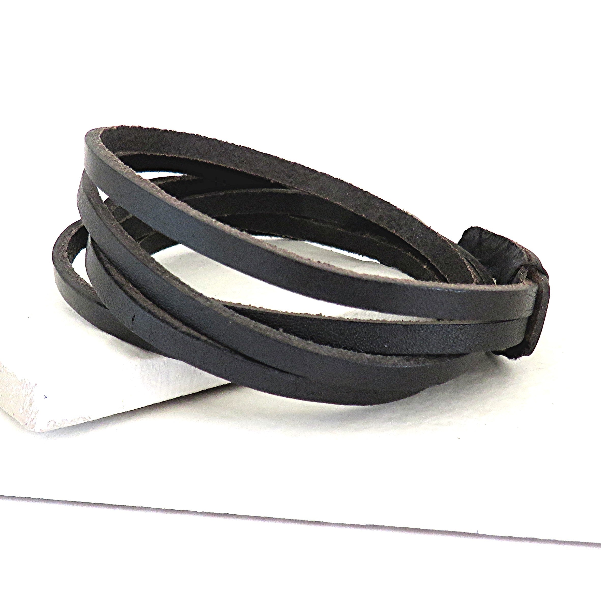 Personalised Men's Brown Leather Wrap Bracelet