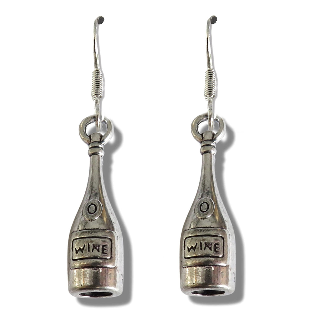 Boucles d'oreilles pendantes Bouteille de vin - Cadeau parfait
