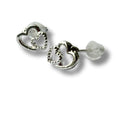 Two Hearts Silver Stud Earrings