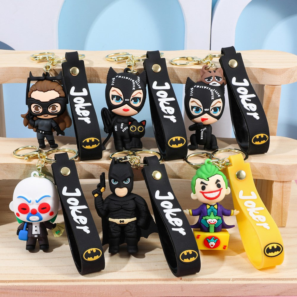 Cross-Border Clown Keychain Superhero Doll Car Keychain Batman Pendant Claw Machine Small Gift