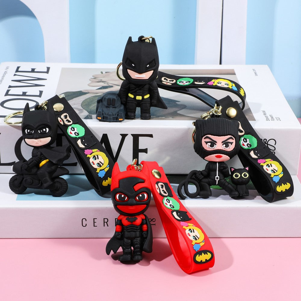 Cross-Border Clown Keychain Superhero Doll Car Keychain Batman Pendant Claw Machine Small Gift