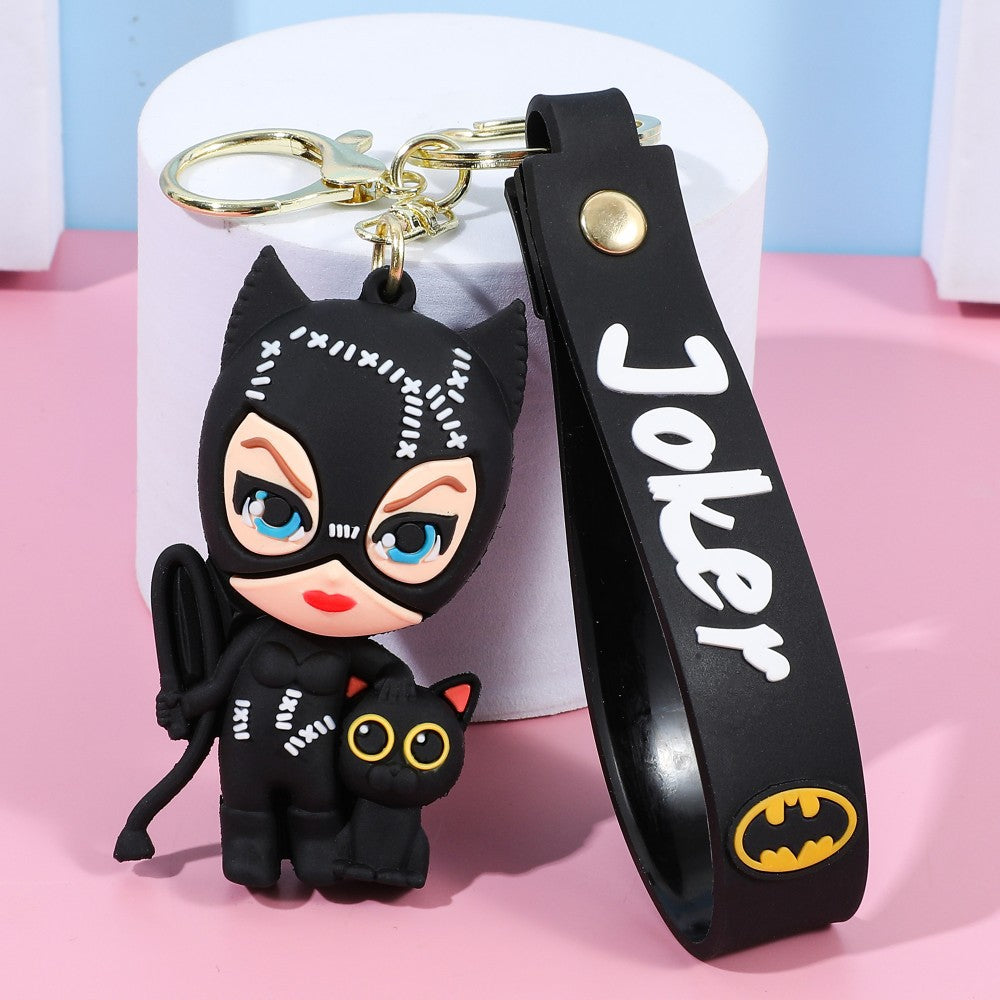 Cross-Border Clown Keychain Superhero Doll Car Keychain Batman Pendant Claw Machine Small Gift