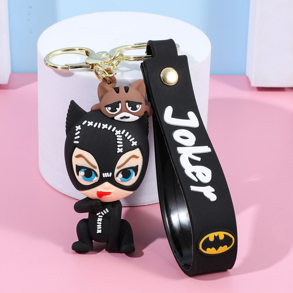 Cross-Border Clown Keychain Superhero Doll Car Keychain Batman Pendant Claw Machine Small Gift
