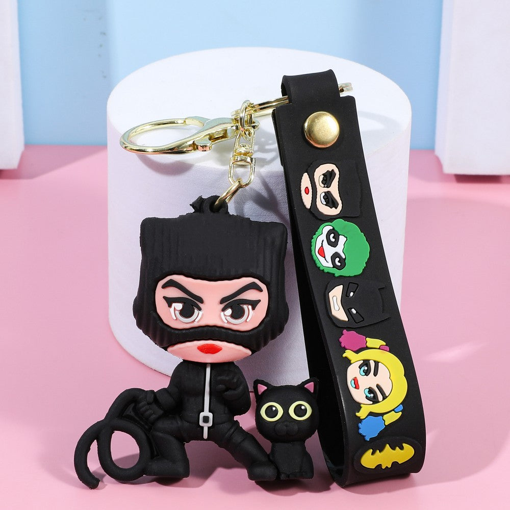 Cross-Border Clown Keychain Superhero Doll Car Keychain Batman Pendant Claw Machine Small Gift