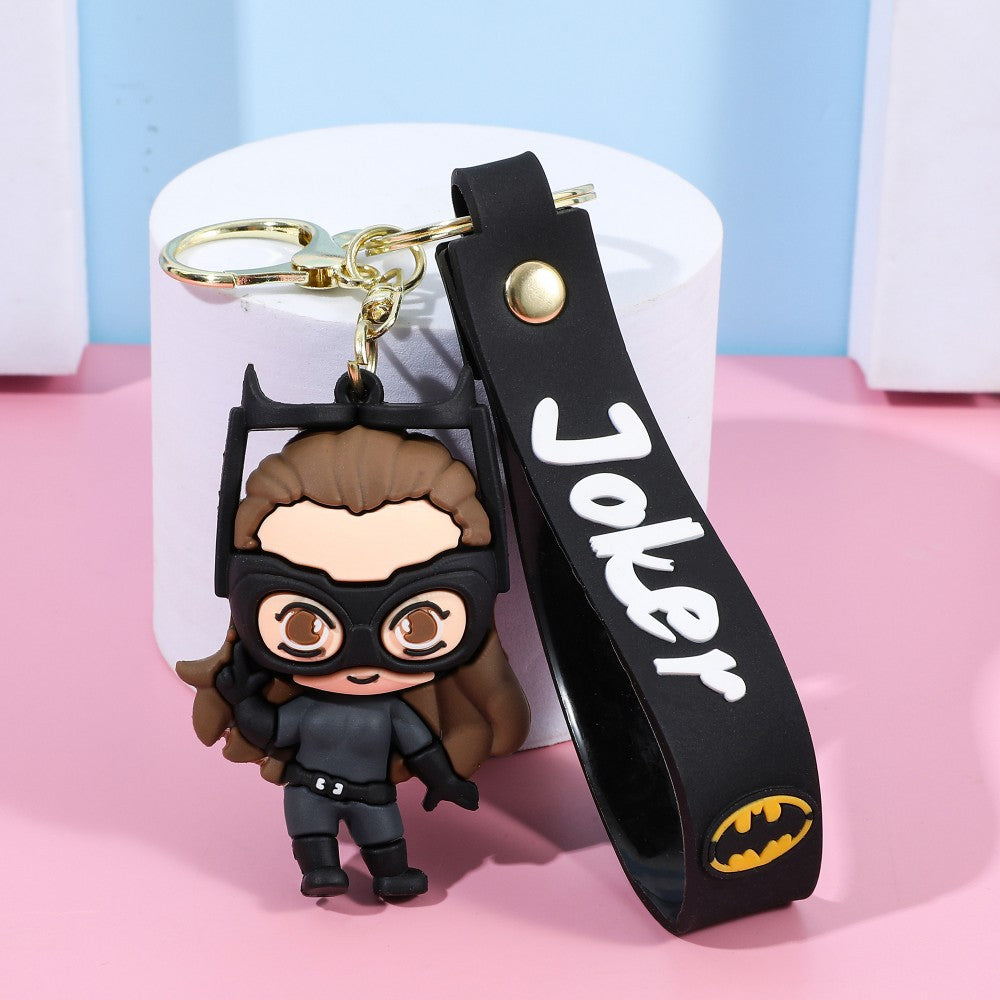 Cross-Border Clown Keychain Superhero Doll Car Keychain Batman Pendant Claw Machine Small Gift