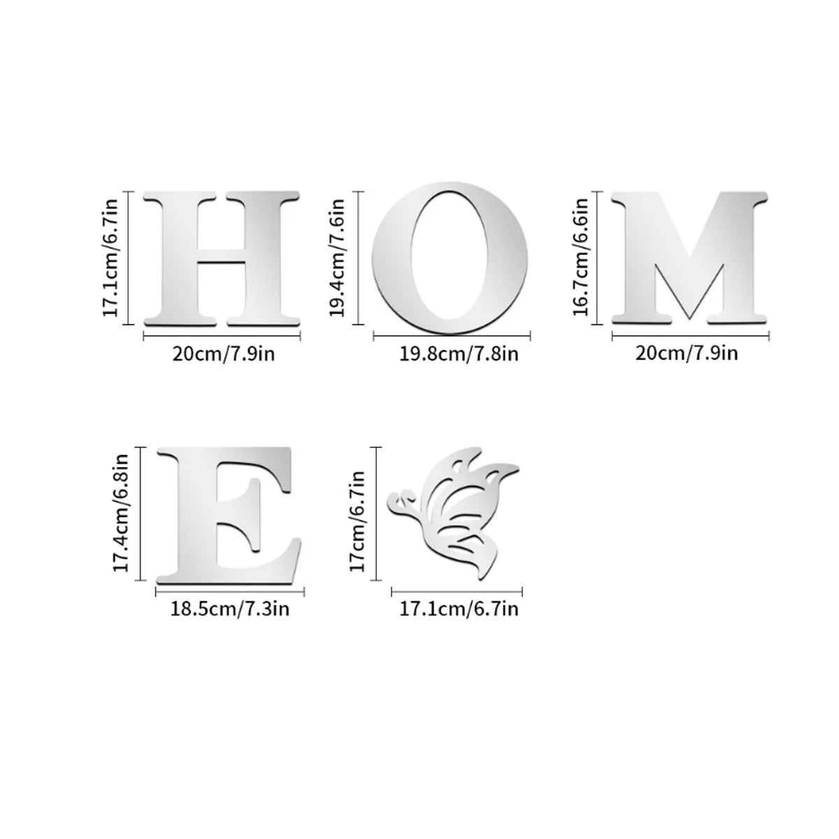 HOME Logo 3D Mirror Wall Sticker