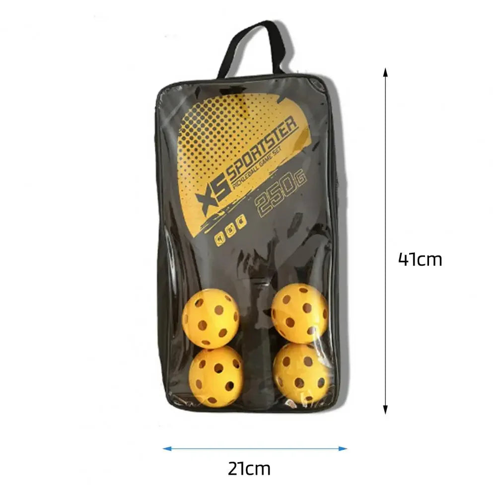 Pickleball Paddle Set – 2 Rackets, 4 Balls & Carry Bag