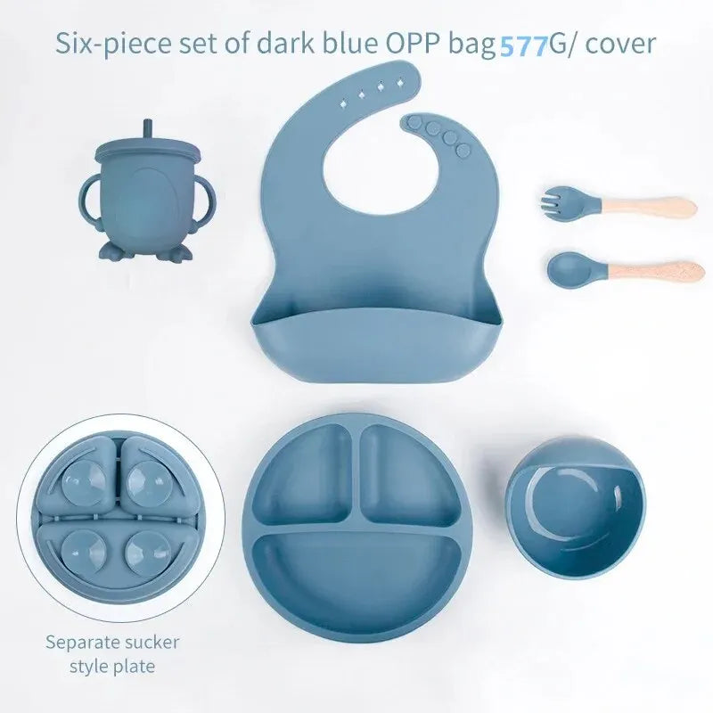 6-Piece Silicone Baby Feeding Set