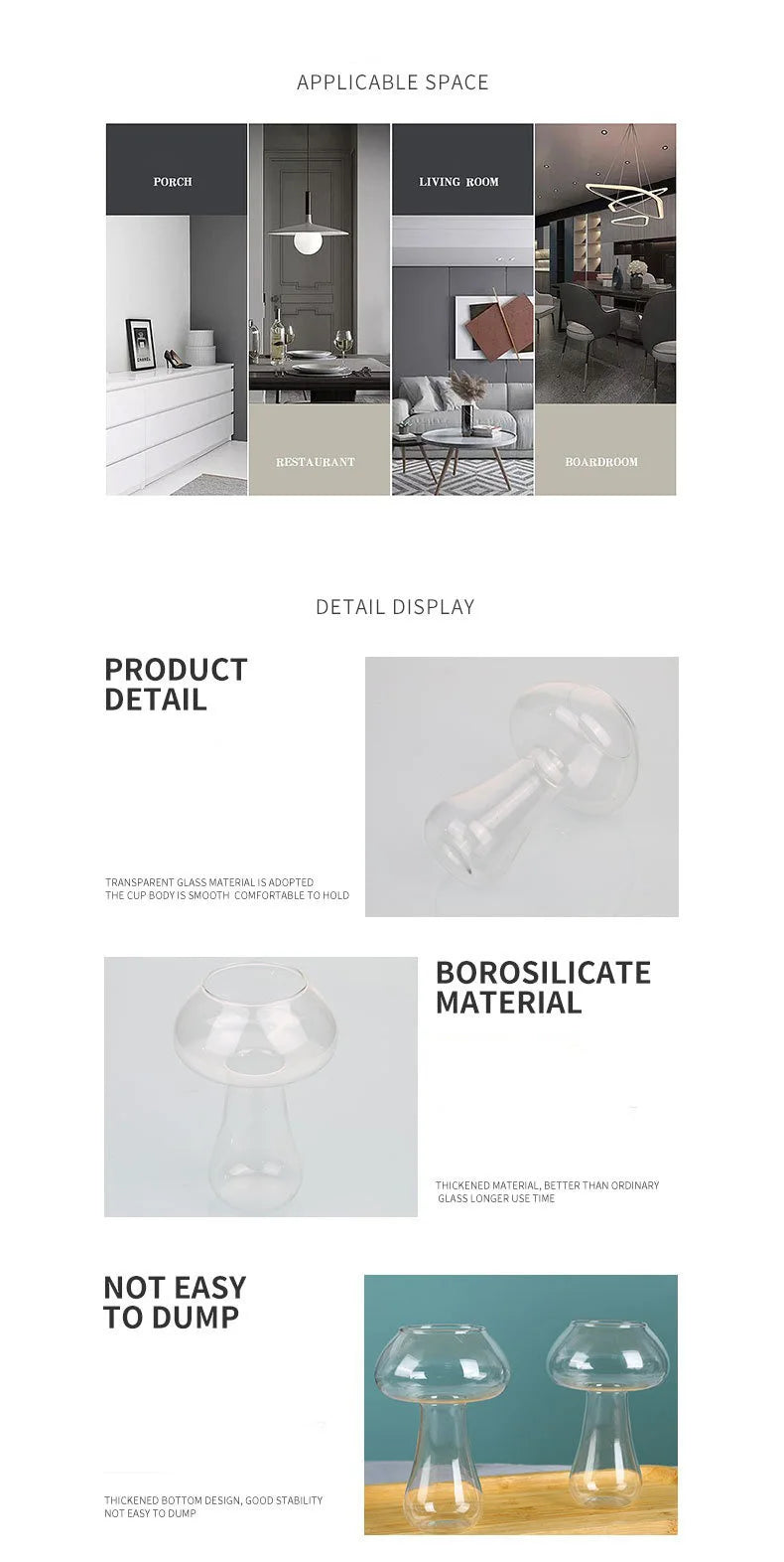 Mushroom-Shaped Glass Carafe