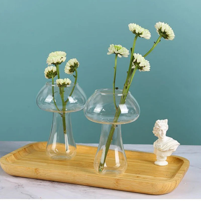 Mushroom-Shaped Glass Carafe