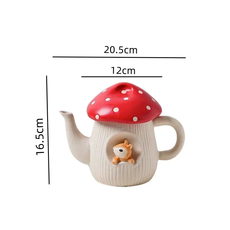 Mushroom Ceramic Cup with Lid