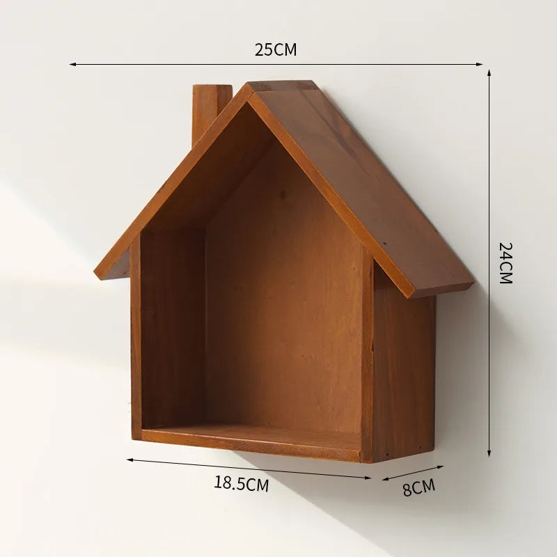 Wooden House Wall Decor Shelf