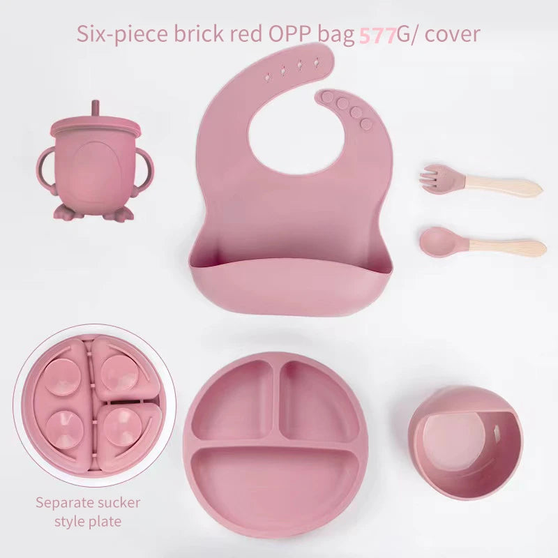 6-Piece Silicone Baby Feeding Set
