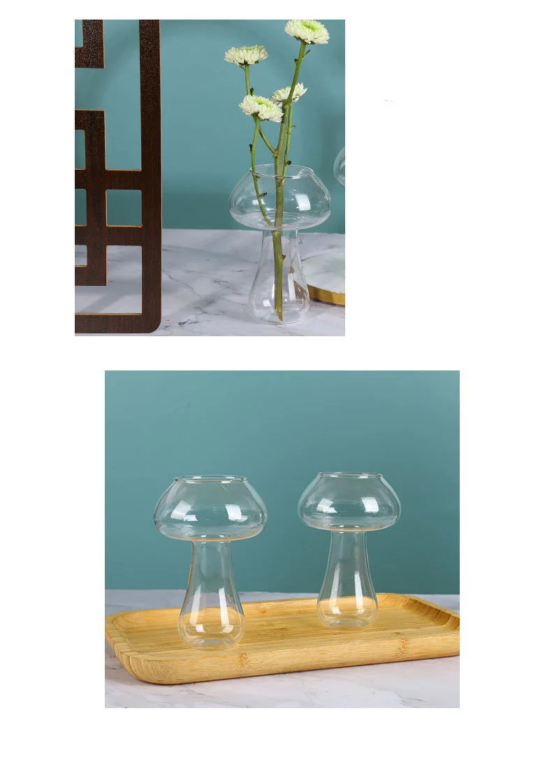 Mushroom-Shaped Glass Carafe