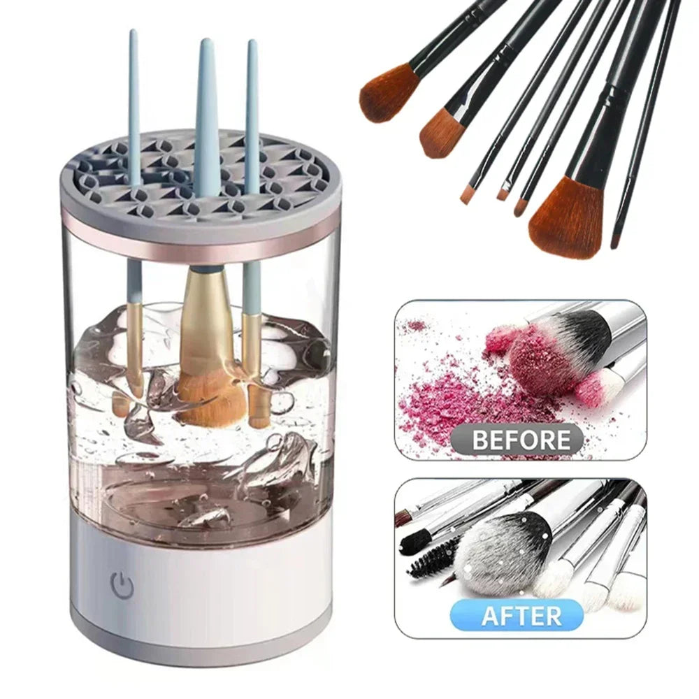 USB Electric Makeup Brush Cleaner Portable 3 In 1 Makeup Brushes Drying Rack Lazy Cleaning Brush Washer Quick Dry Tool New