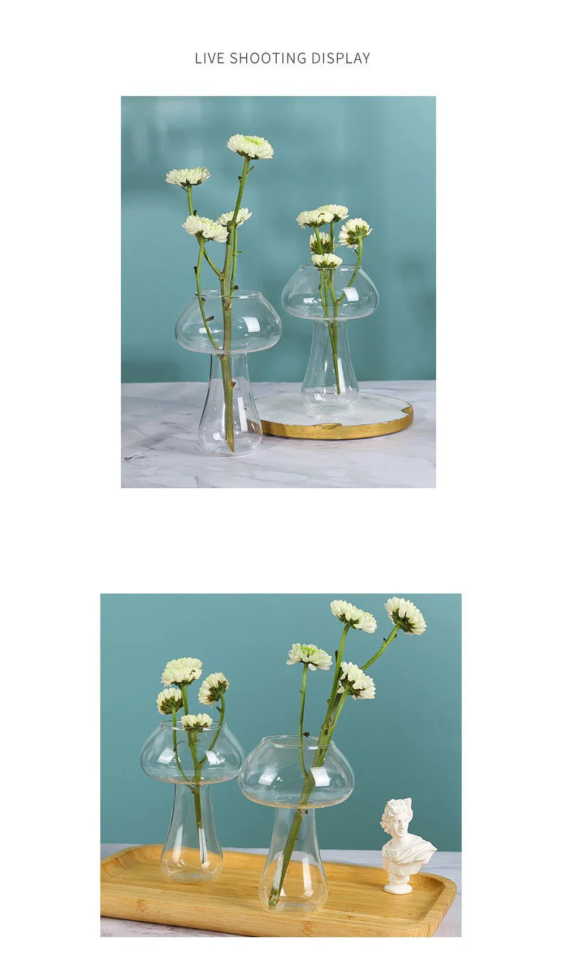 Mushroom-Shaped Glass Carafe