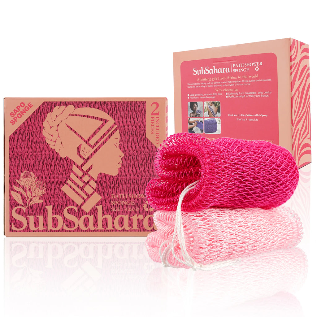 Éponge de bain africaine Sub-Saharienne (lot de 2)