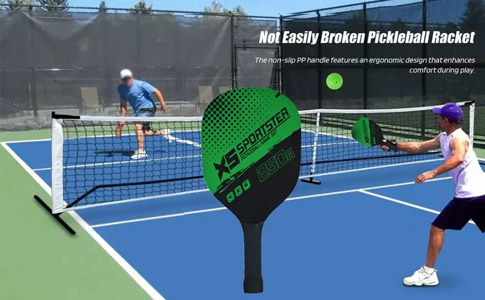 Pickleball Paddle Set – 2 Rackets, 4 Balls & Carry Bag