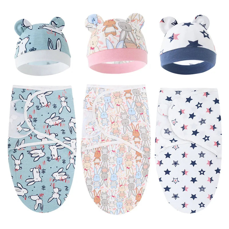 Baby Swaddle & Hat Set