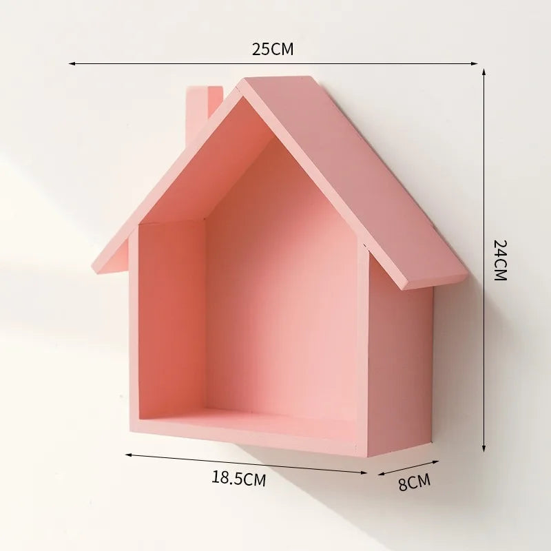 Wooden House Wall Decor Shelf