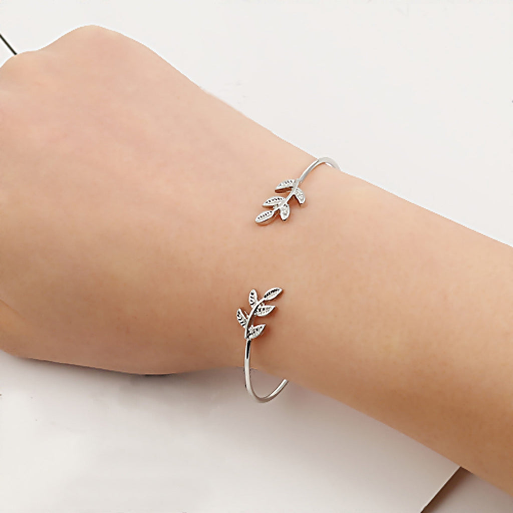 Silver Leaf Bangle