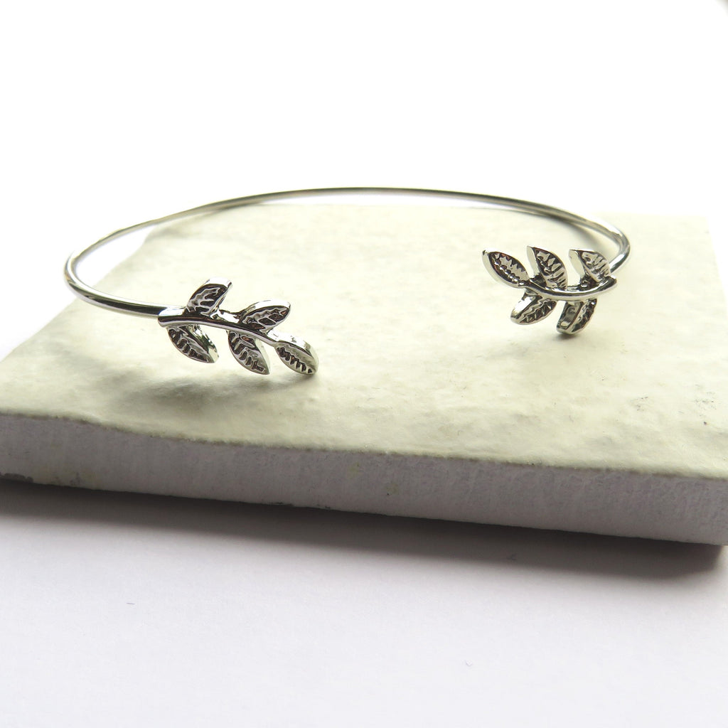 Silver Leaf Bangle