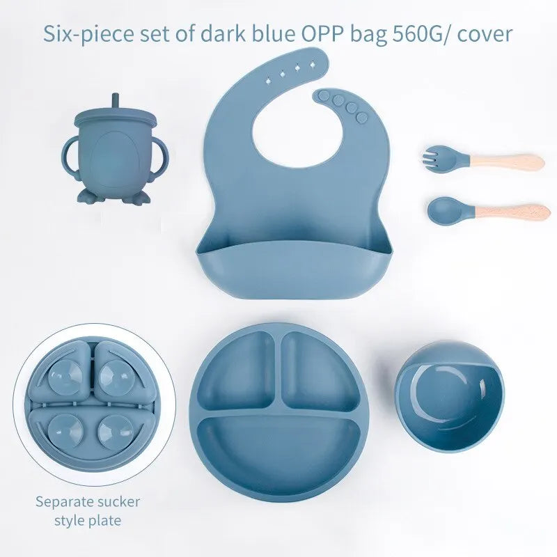 6-Piece Silicone Baby Feeding Set