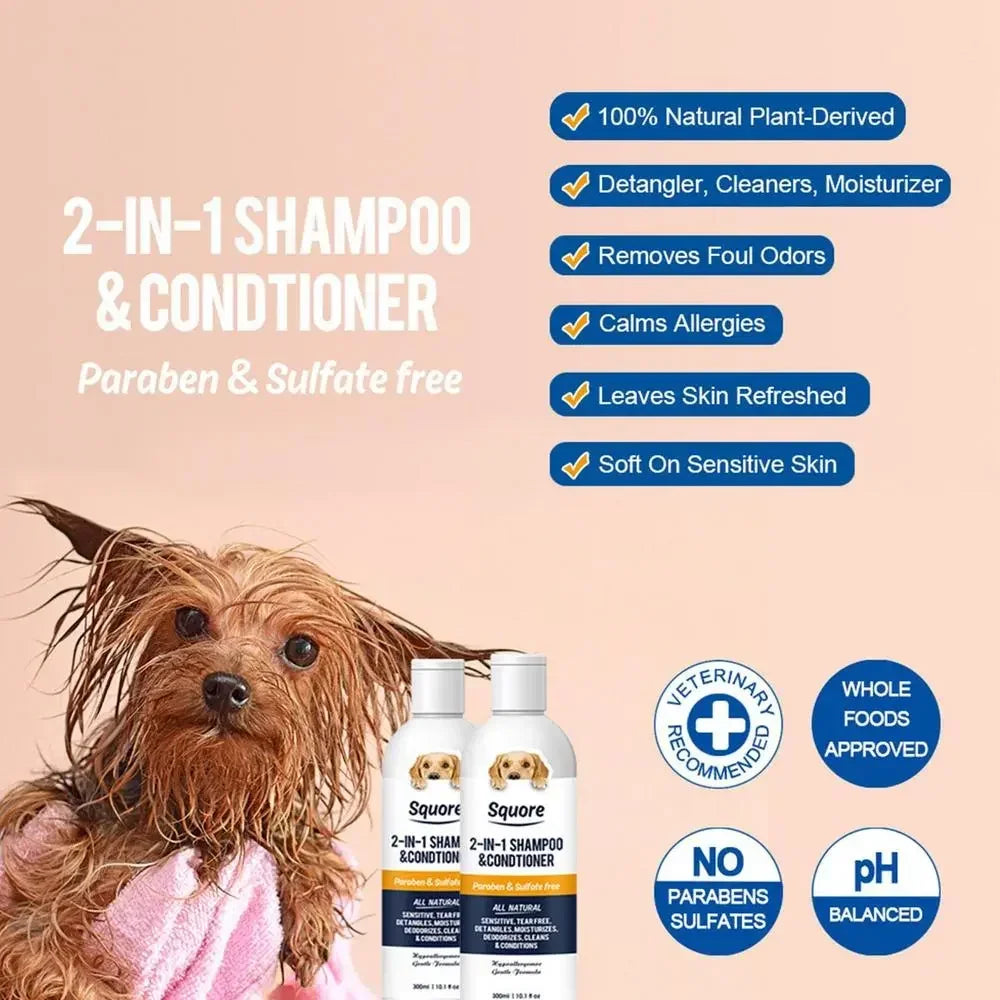Squore 2 In 1 Natural Pet Shampoo & Conditioner