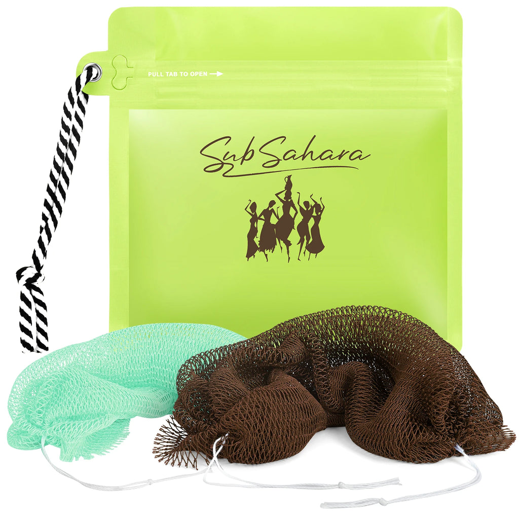 Éponge de bain africaine Sub-Saharienne (lot de 2)
