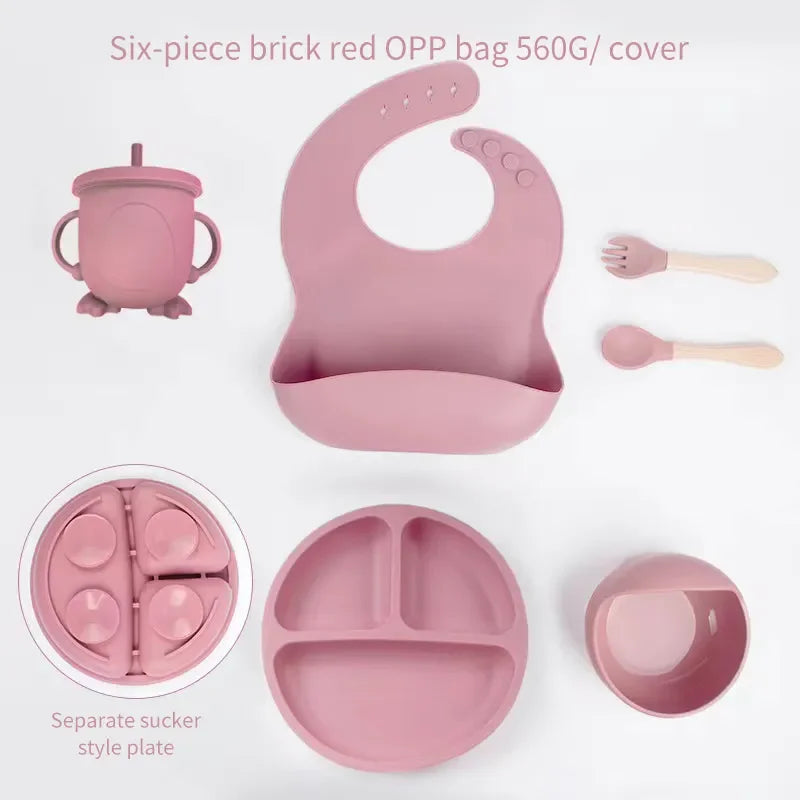 6-Piece Silicone Baby Feeding Set