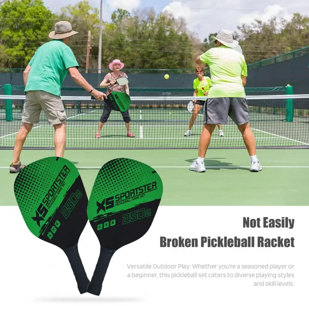 Pickleball Paddle Set – 2 Rackets, 4 Balls & Carry Bag