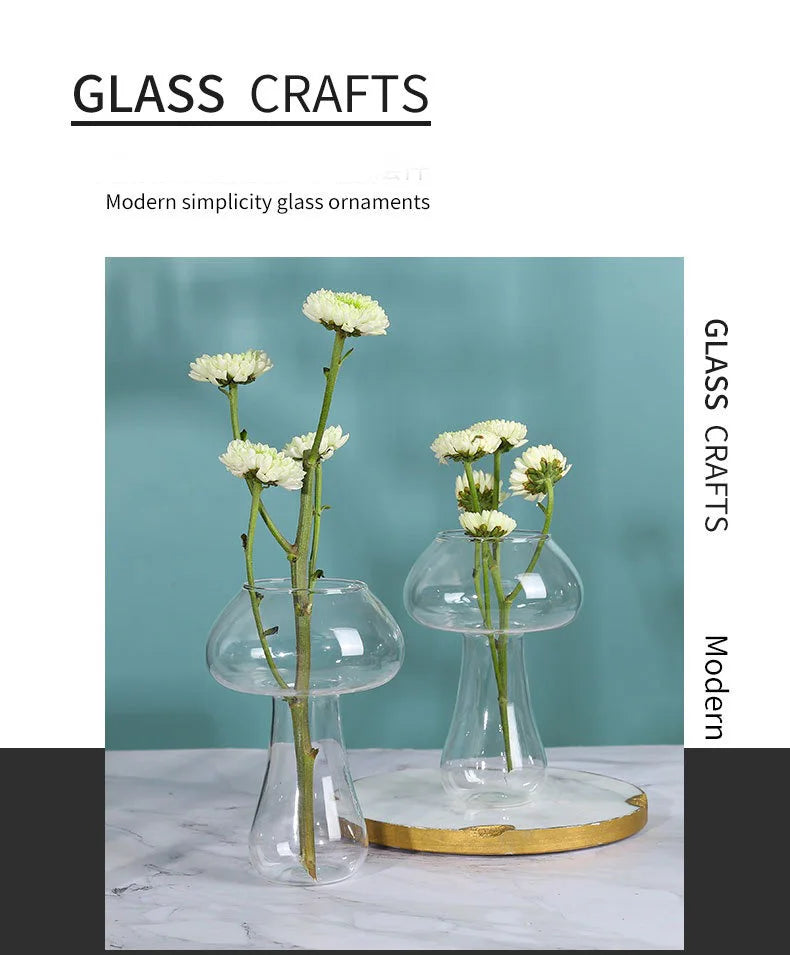 Mushroom-Shaped Glass Carafe