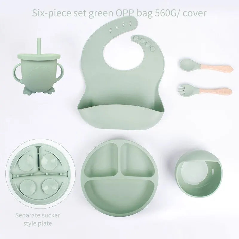 6-Piece Silicone Baby Feeding Set