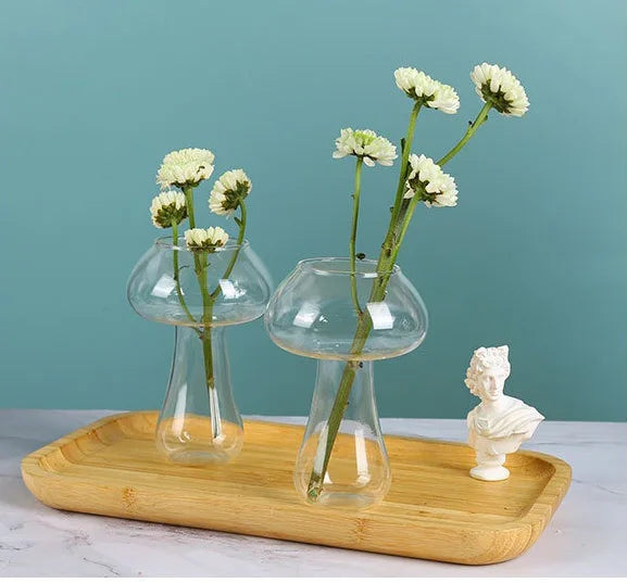 Mushroom-Shaped Glass Carafe