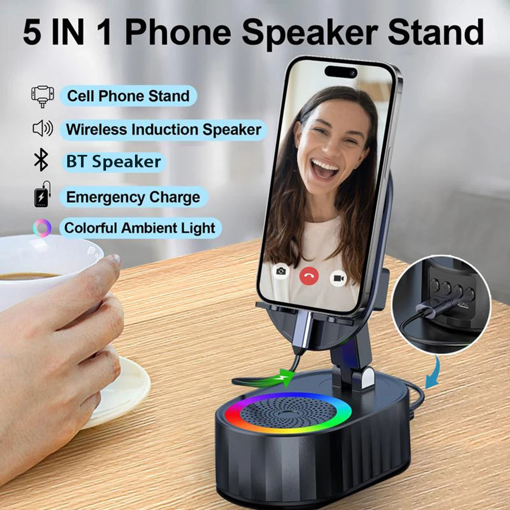 5-in-1 Wireless Speaker & Phone Stand