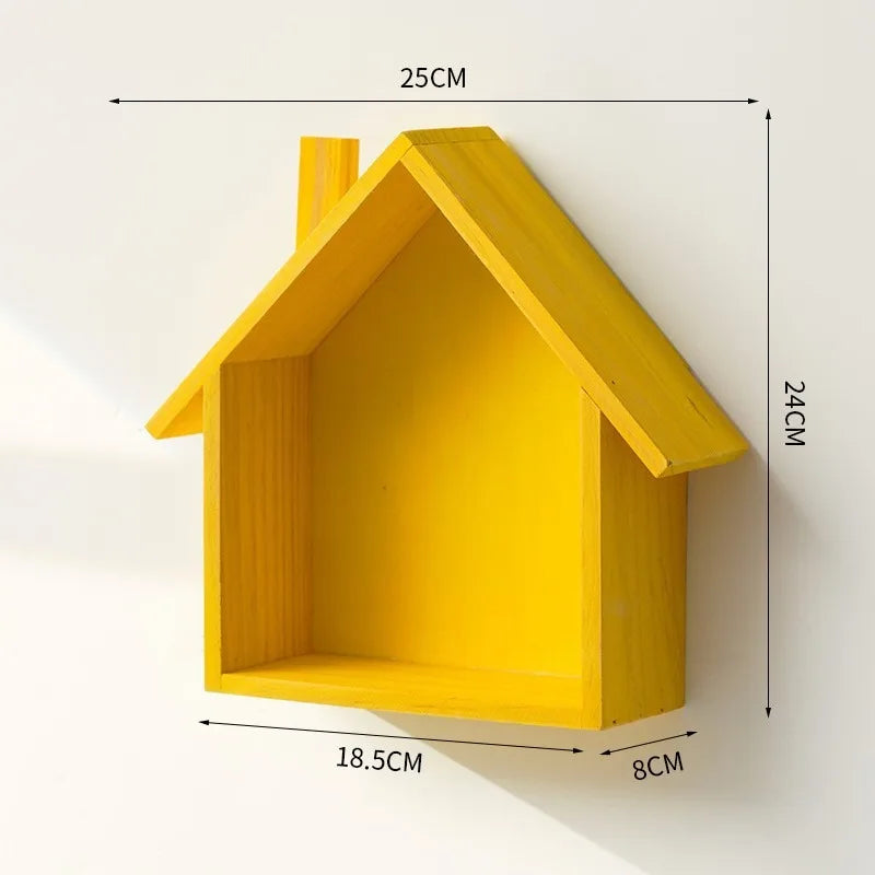 Wooden House Wall Decor Shelf