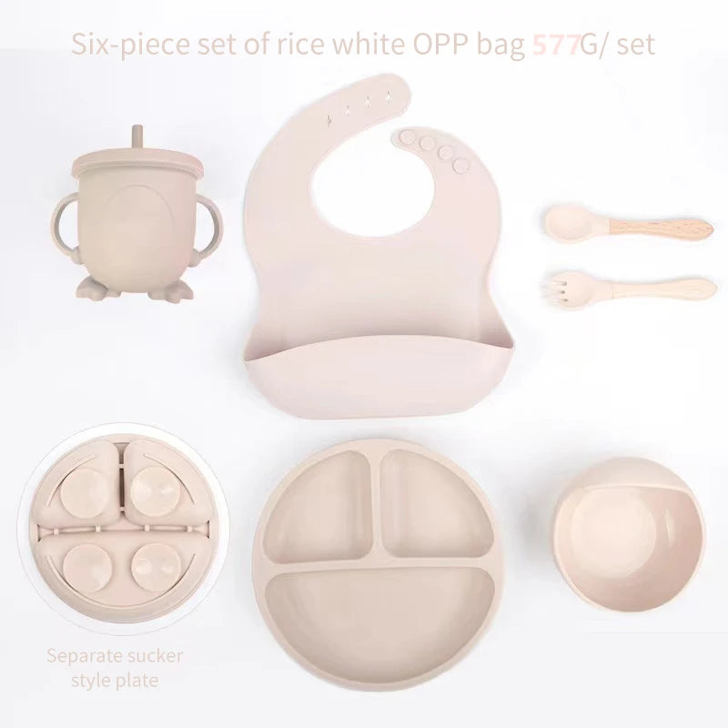 6-Piece Silicone Baby Feeding Set