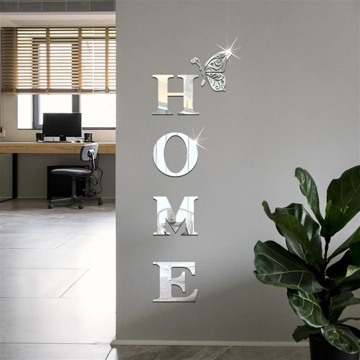 HOME Logo 3D Mirror Wall Sticker