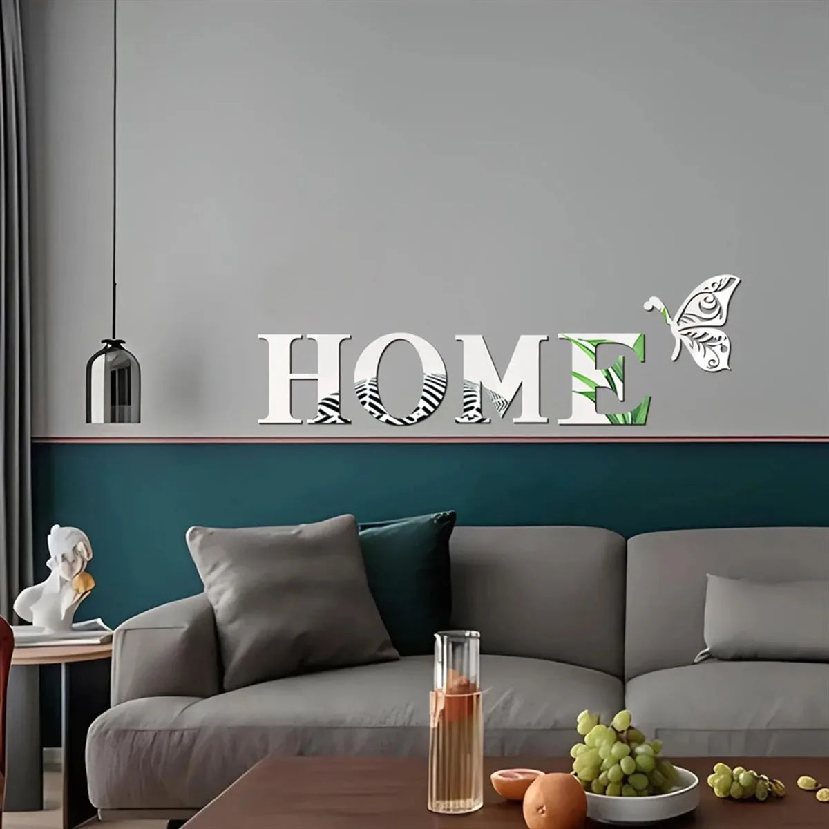 HOME Logo 3D Mirror Wall Sticker