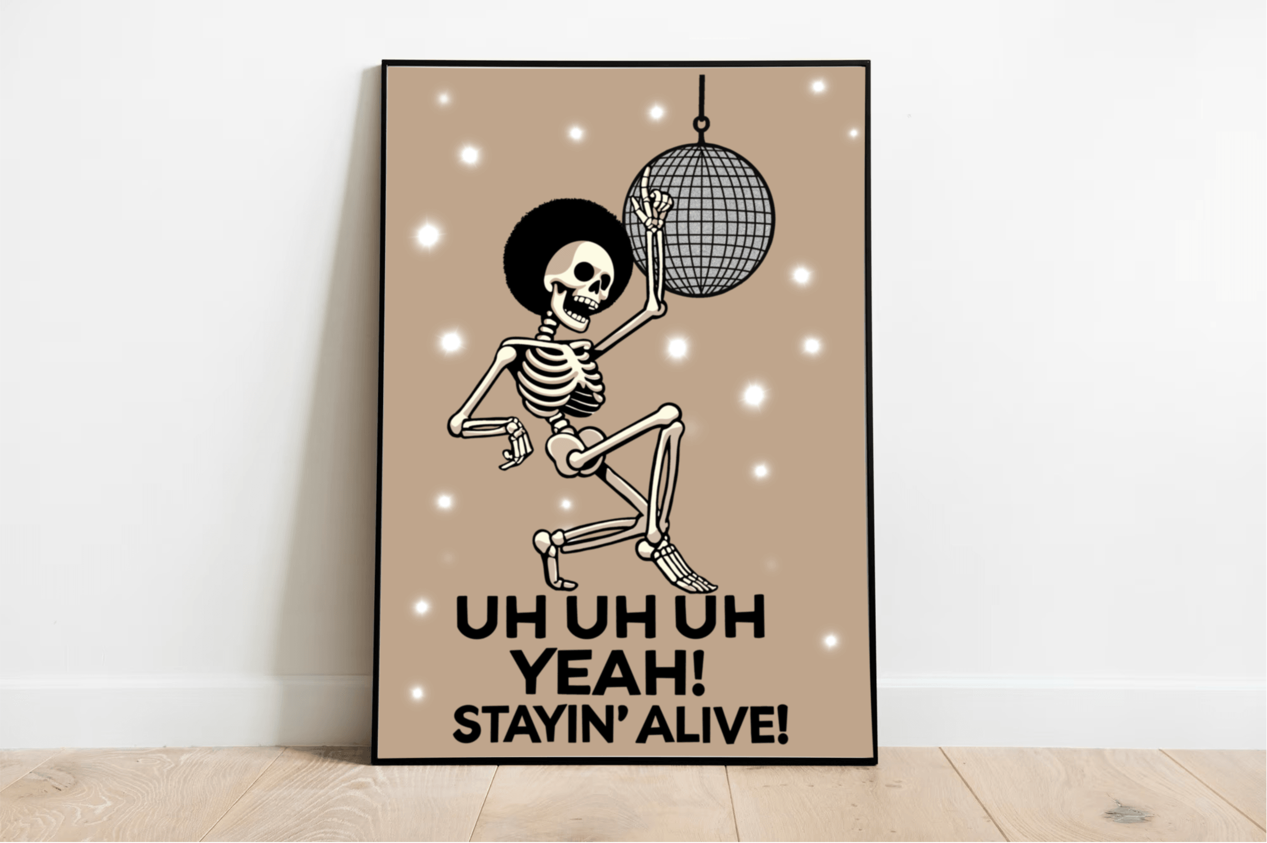 Staying Alive Skeleton Disco Art Print – Funky & Fun