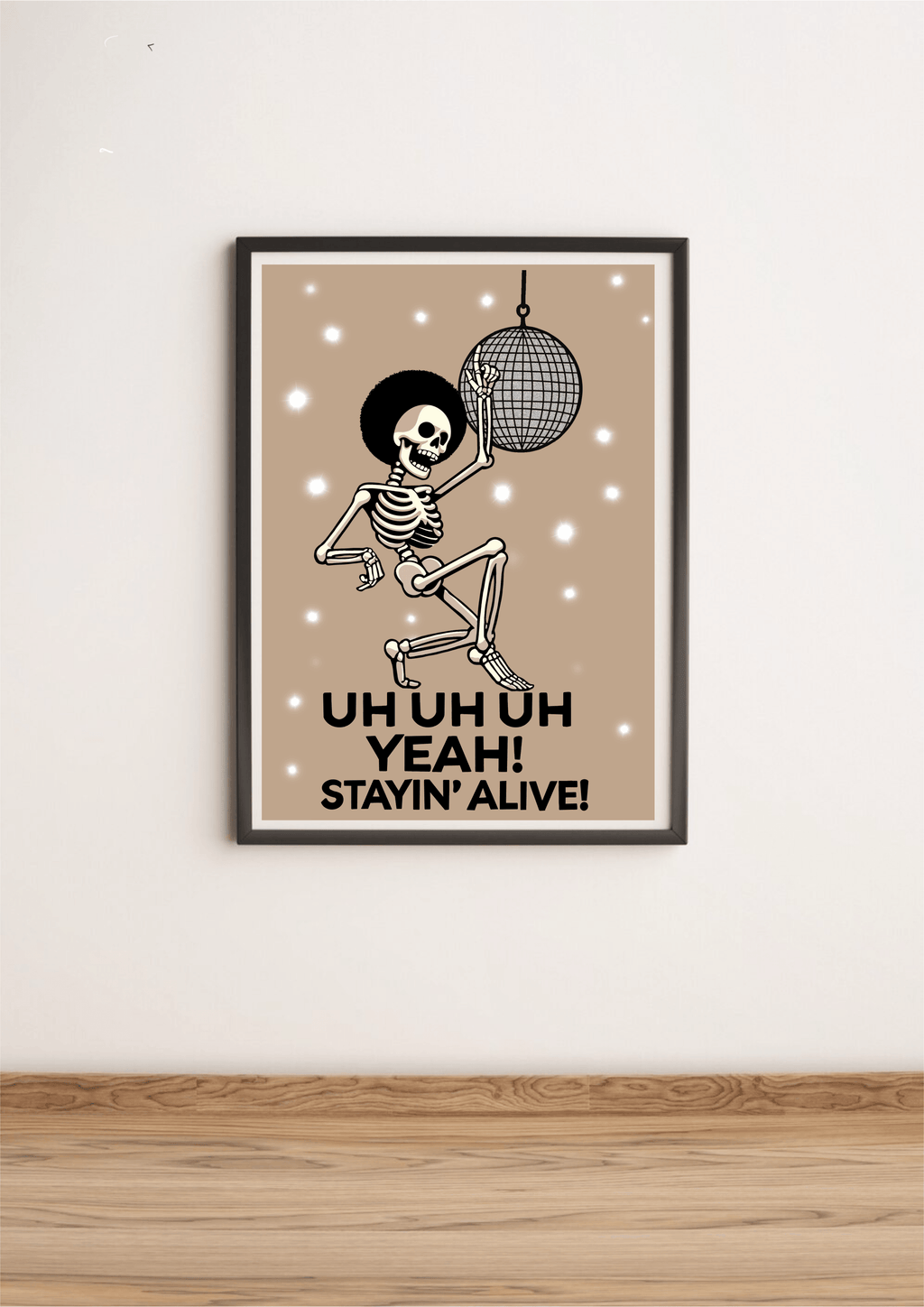 Staying Alive Skeleton Disco Art Print – Funky & Fun