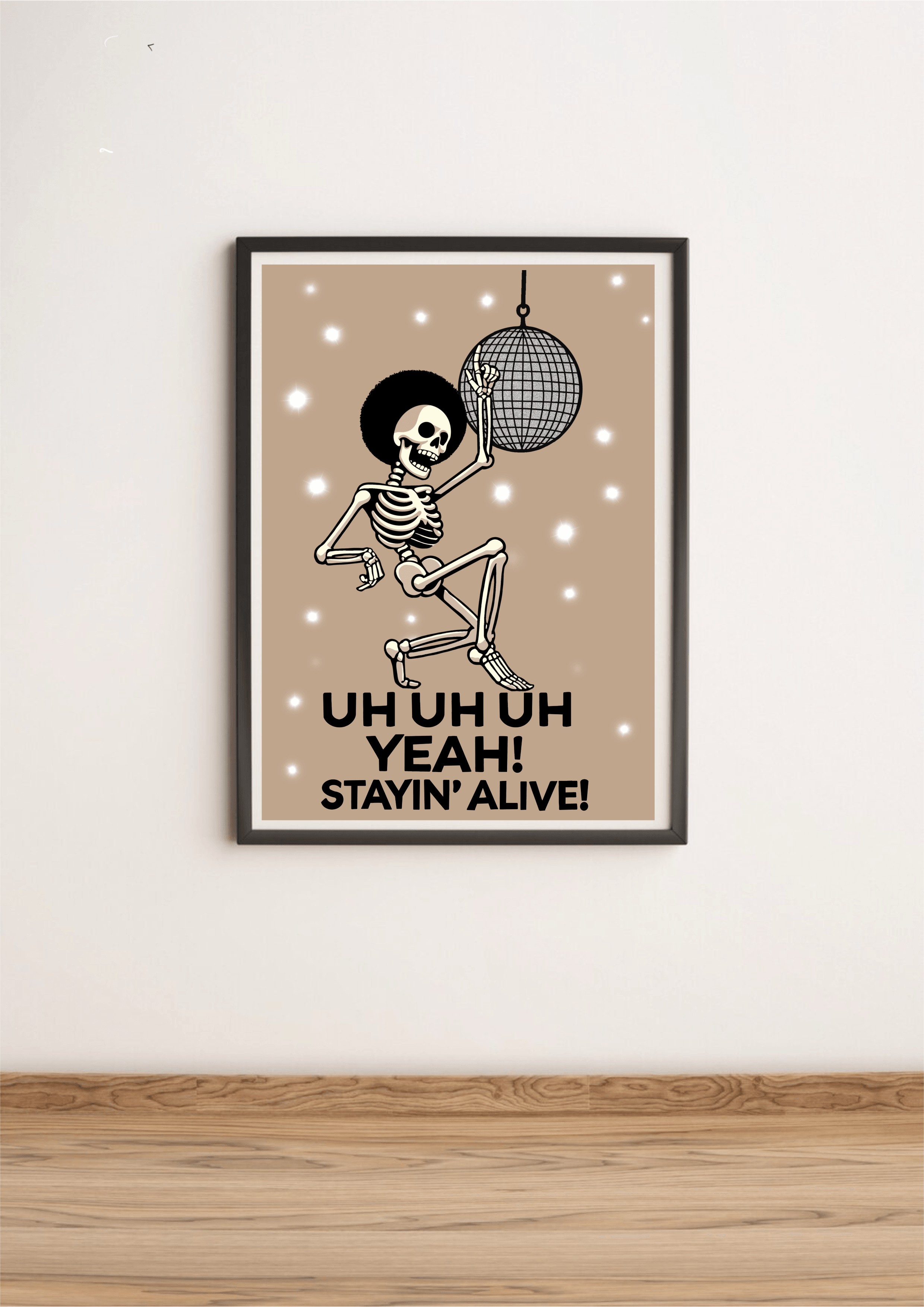 Staying Alive Skeleton Disco Art Print – Funky & Fun