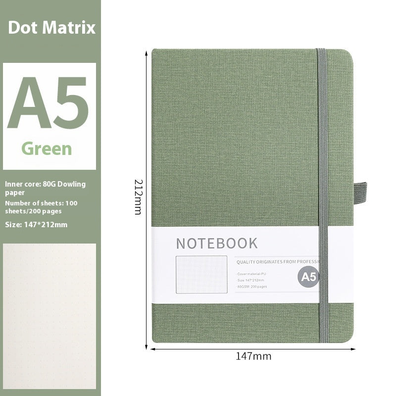 A5 PU Cloth Pattern Notebook | 200 Pages | Lined, Dotted & Grid Options