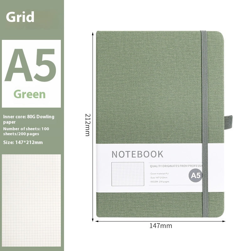 A5 PU Cloth Pattern Notebook | 200 Pages | Lined, Dotted & Grid Options