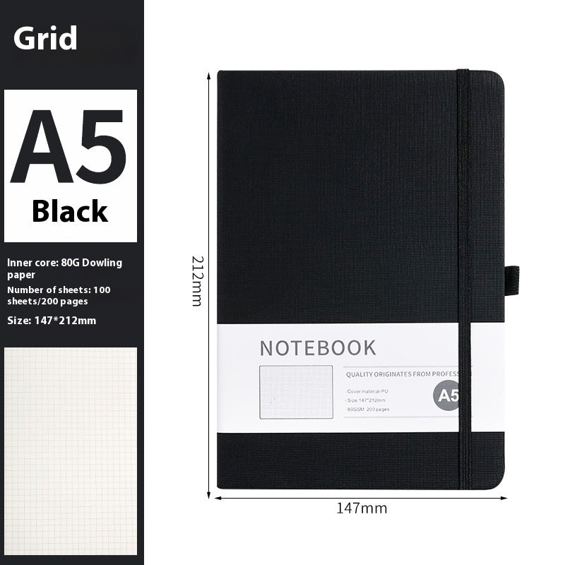A5 PU Cloth Pattern Notebook | 200 Pages | Lined, Dotted & Grid Options