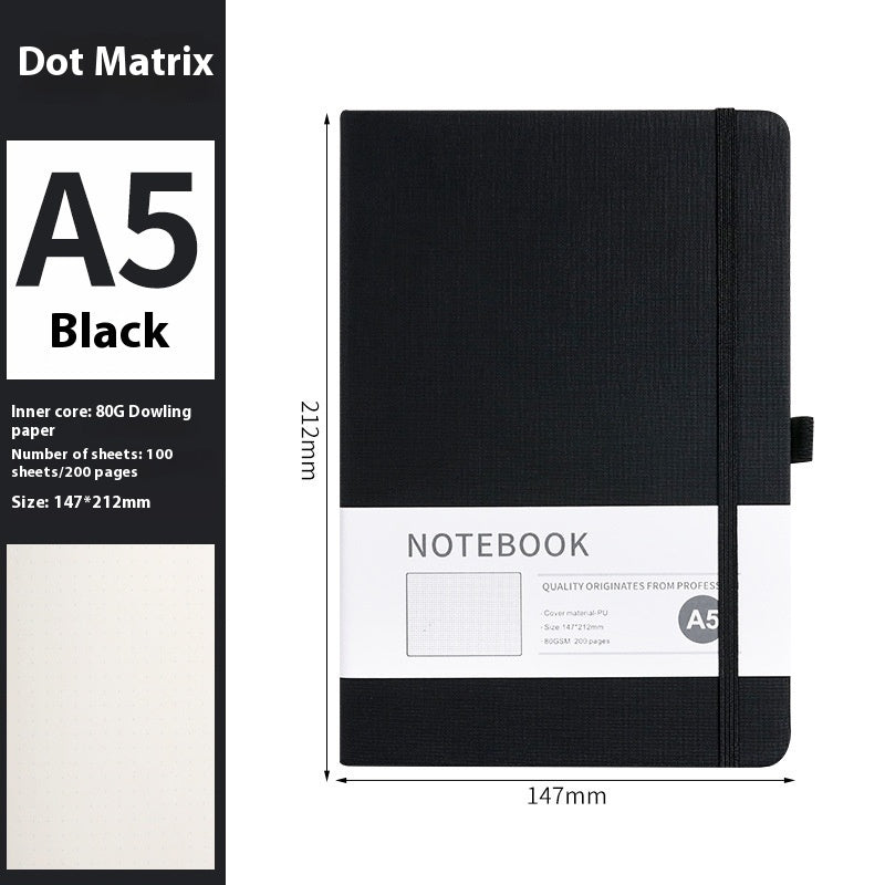 A5 PU Cloth Pattern Notebook | 200 Pages | Lined, Dotted & Grid Options
