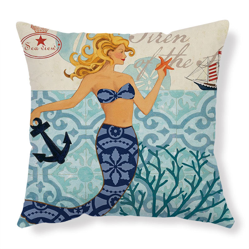 Ocean Life Linen Cushion Cover