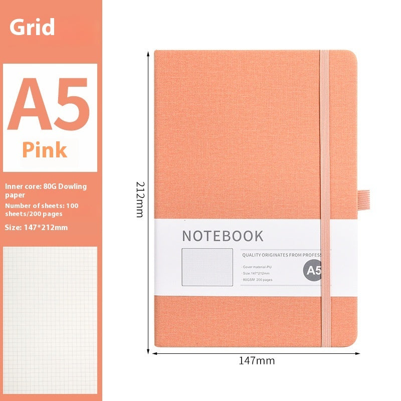A5 PU Cloth Pattern Notebook | 200 Pages | Lined, Dotted & Grid Options