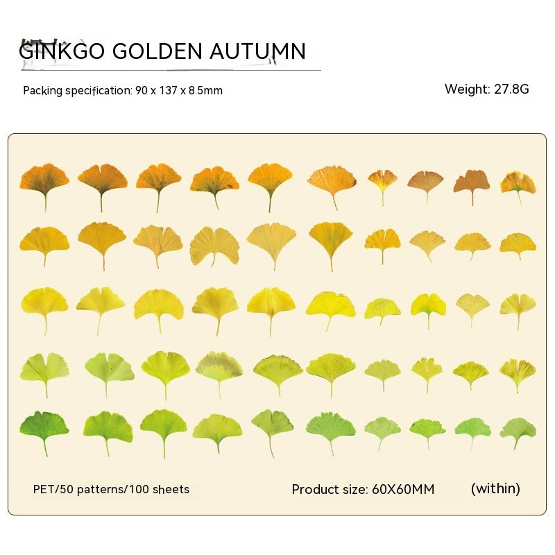 Retro Botanical Sticker Sheets | 100 Sheets | Autumn Nature & Leaf Designs