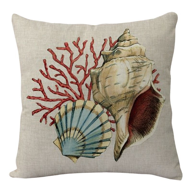 Ocean Life Linen Cushion Cover